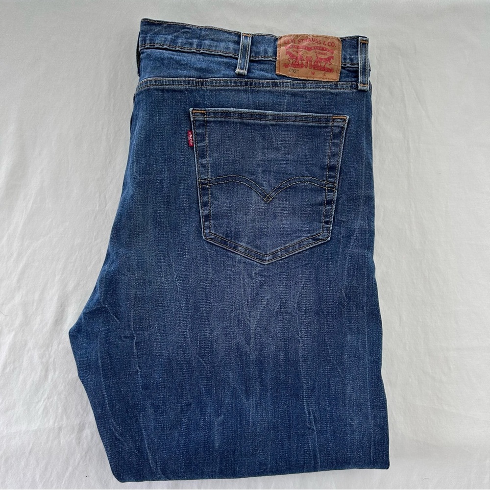 Levis 502 Jeans 44x30 (28”) Straight Stretch Preppy Urban Medium Wash Denim